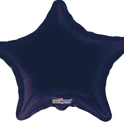 Globo Metálico Estrella 18" Azul Marino – Solid Navy Blue Star Kaleidoscope | 45 cm