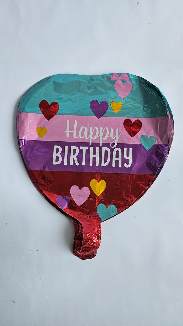 18" Happy Birthday Rainbow Hearts