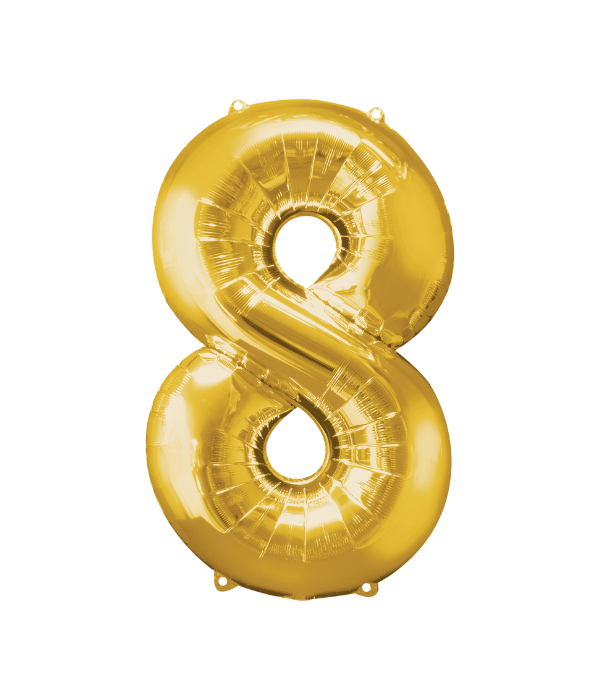 Numbers 34" Gold 