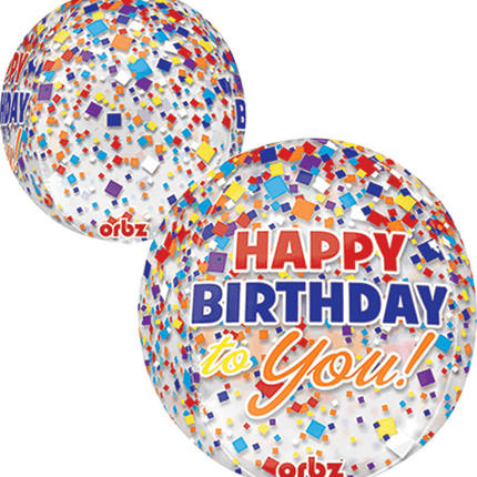 16" Orb Clr Hbd Clear Confetti