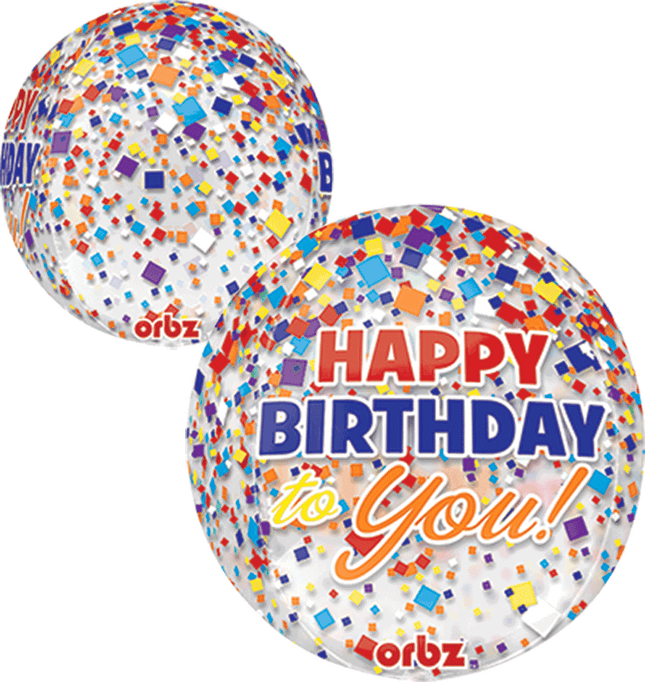 16" Orb Clr Hbd Clear Confetti