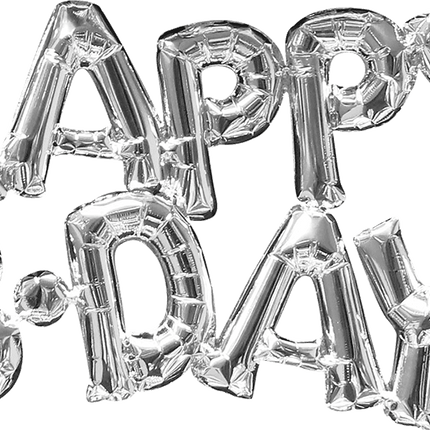 Lrgshp Met Phrase "Happy Bday" Silver