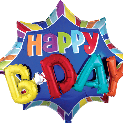26" Multi-Balloon Burst Happy Birthday