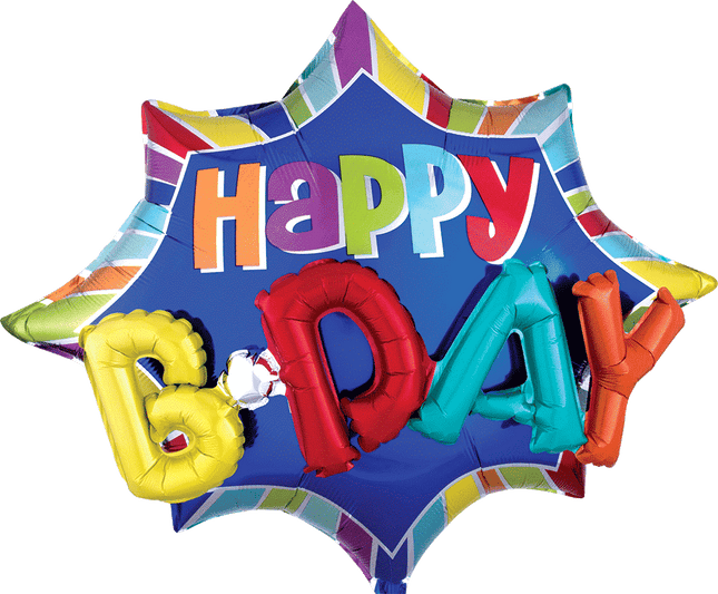 26" Multi-Balloon Burst Happy Birthday