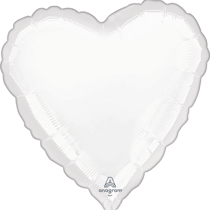 32” Metallic White Heart