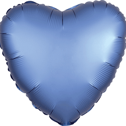 17"  Satin Luxe Azure Corazón