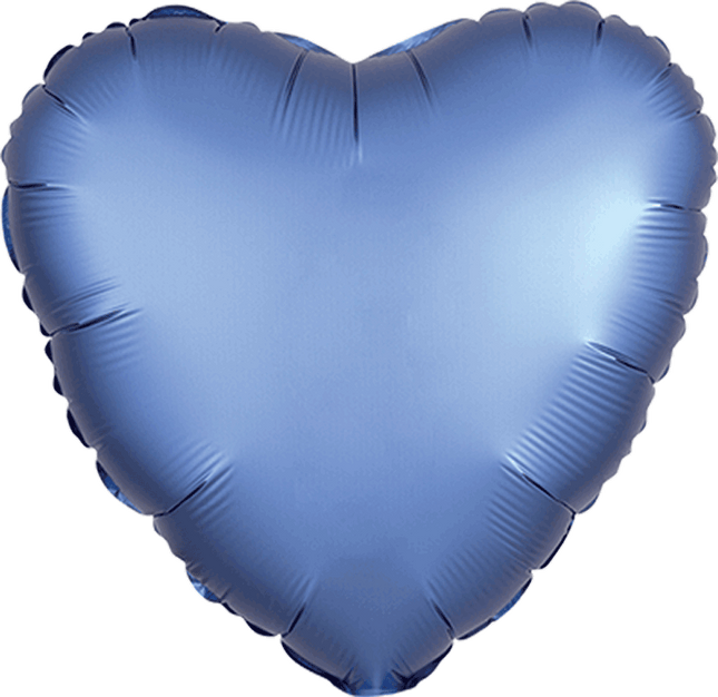 17"  Satin Luxe Azure Corazón