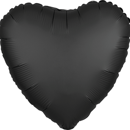 17" Satin Luxe Onyx Heart