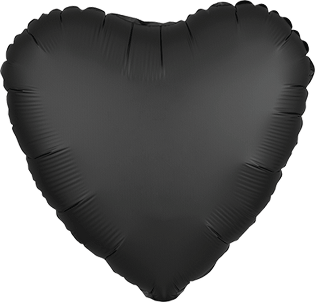 17" Satin Luxe Onyx Heart