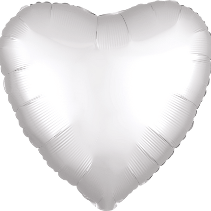 17” Satin Luxe White Satin Heart