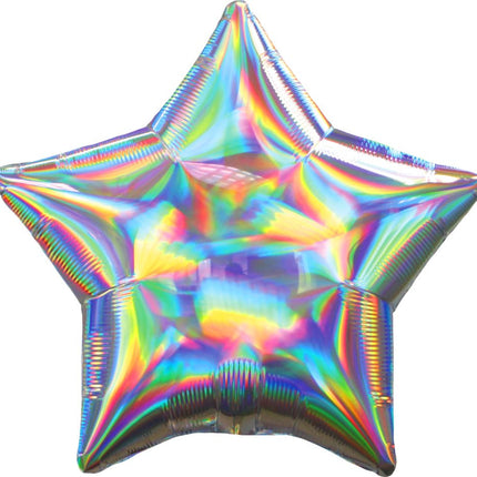 18" Iridescent Silver Star Balloon