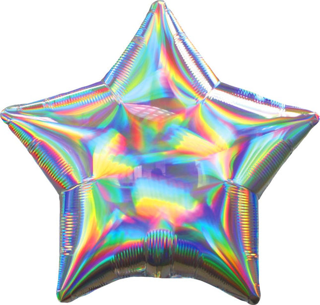 18" Iridescent Silver Star Balloon