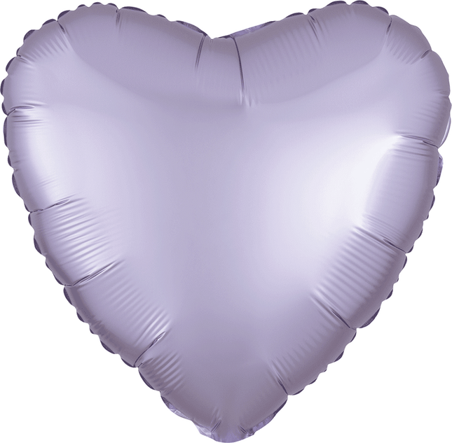 17” Satin Luxe Pastel Lilac Heart