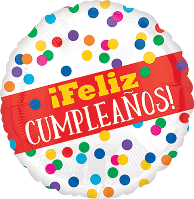 18” Happy Birthday Primary Dots