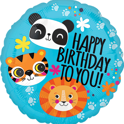 18" Lion, Tiger and Panda Happy Birthday