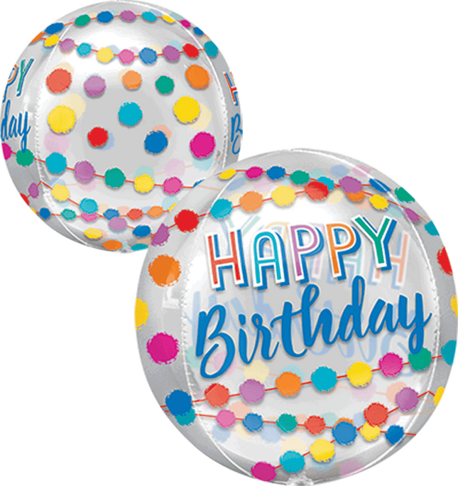 16" Happy Birthday Rainbow Puffs