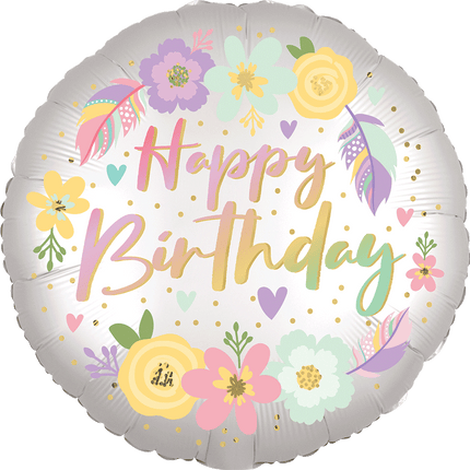 17” Boho Birthday Satin Flowers