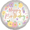 Globo Metálico Flores Boho Cumpleaños de 17" (43 cm)