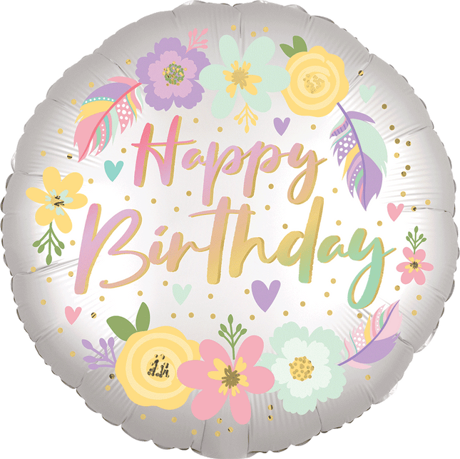 17” Boho Birthday Satin Flowers