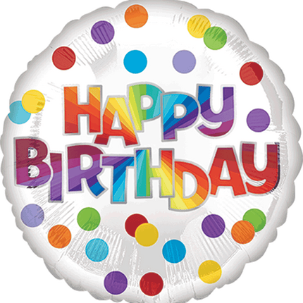 18" Happy Birthday Dots Of Color
