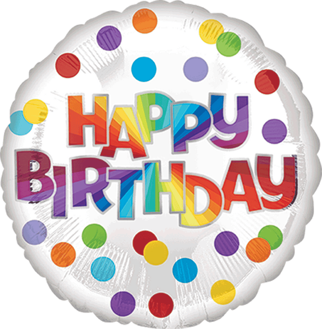 18" Happy Birthday Dots Of Color