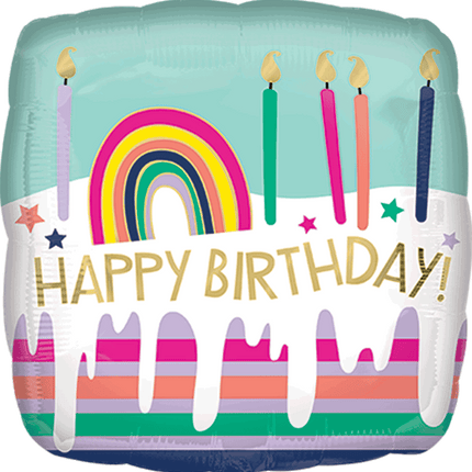 "17" Hbd Frosted Striped Cake