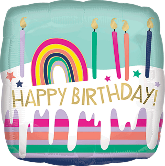 "17" Hbd Frosted Striped Cake