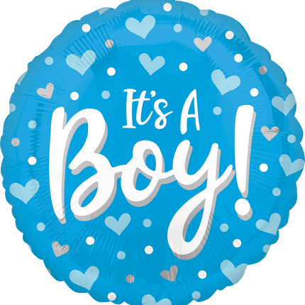 18" It'S A Boy Hearts &amp; Dots