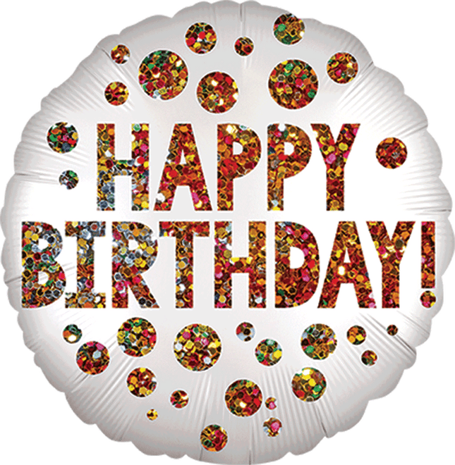 17" Infused Birthday Sequins (Globo Redondo Cumpleaños Lentejuelas) 43 cm