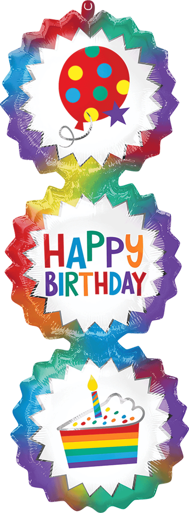 28" Happy Birthday Ombre Bursts Supershape (Globo Feliz Cumpleaños Ráfagas Ombré) 71 cm