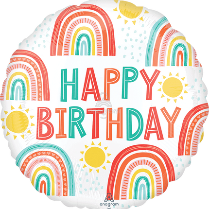17" Retro Rainbow Birthday