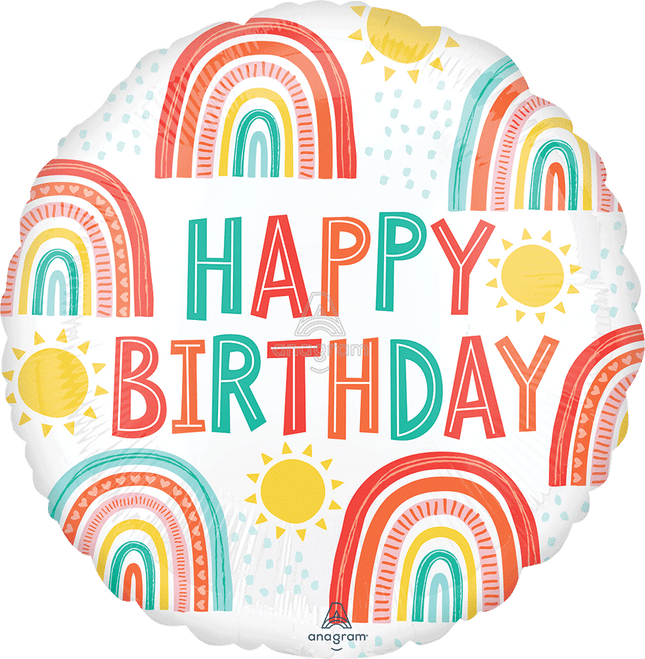 17" Retro Rainbow Birthday