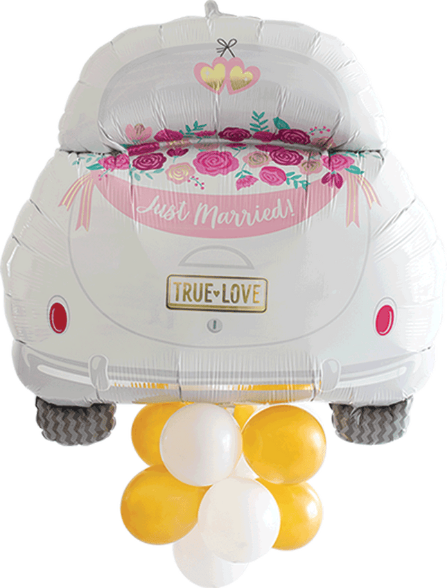 37" Latex Accented Just Married Car Foil