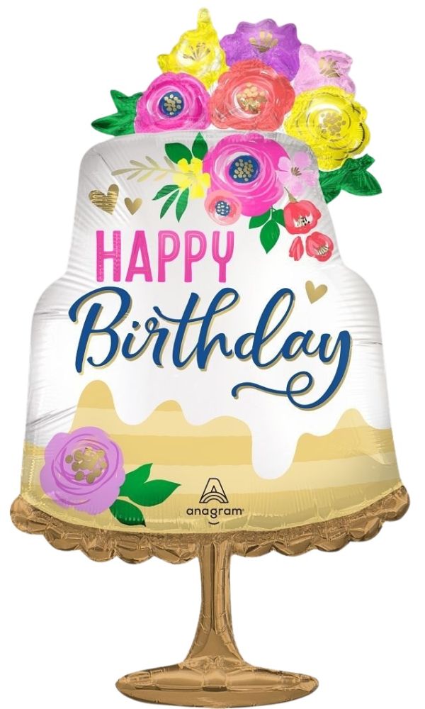 32″ Artful Floral Birthday