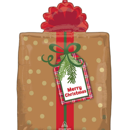 18" Christmas Plaid Present Balloon