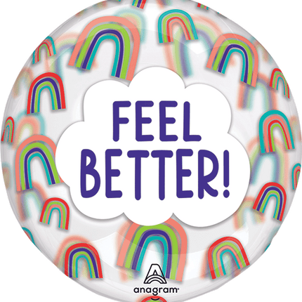 Printed Crystal Clear Feel Better Rainbows