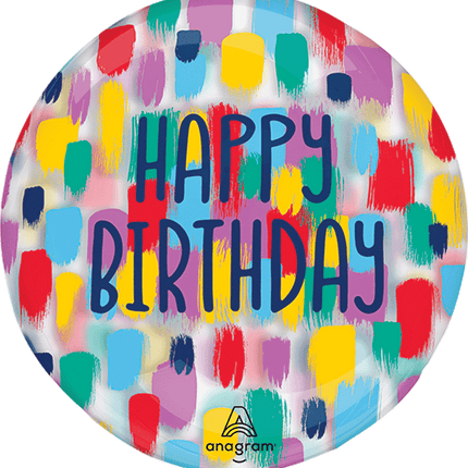 Printed Crystal Clear Painterly Happy Birthday