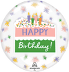 Printed Crystal Clear Happy Birthday Cake Slice