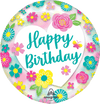 Printed Crystal Clearz Happy Birthday Flowers