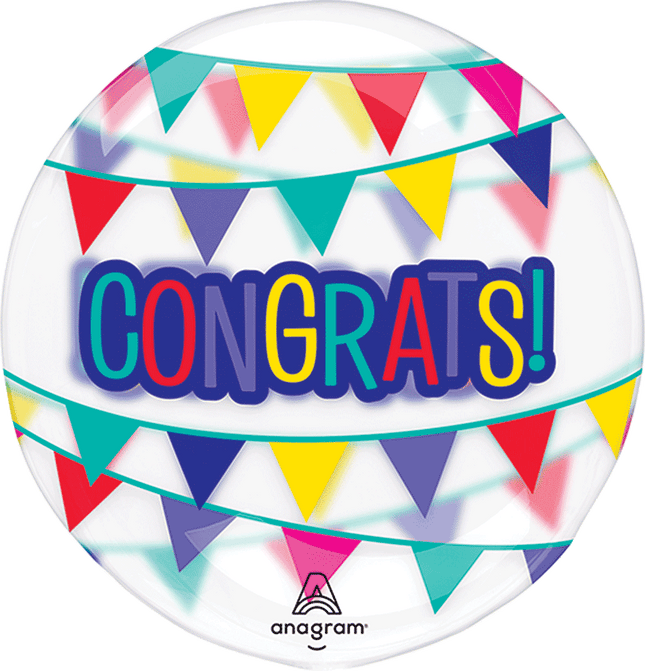 Printed Crystal Clear Congrats Banner