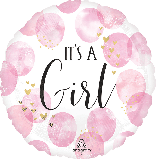 18" Baby Girl Pink Watercolor