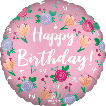 18" Happy Birthday Peony