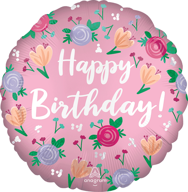 18" Happy Birthday Peony