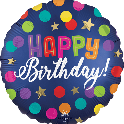 17" Happy Birthday Blue Confetti