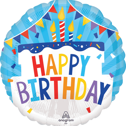 17" Happy Birthday Tiered Cake