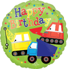 18" Happy Birthday Trucks Balloon