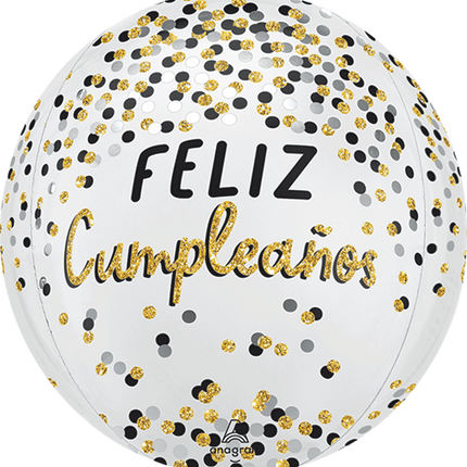 Orbz Black Silver Gold Happy Birthday