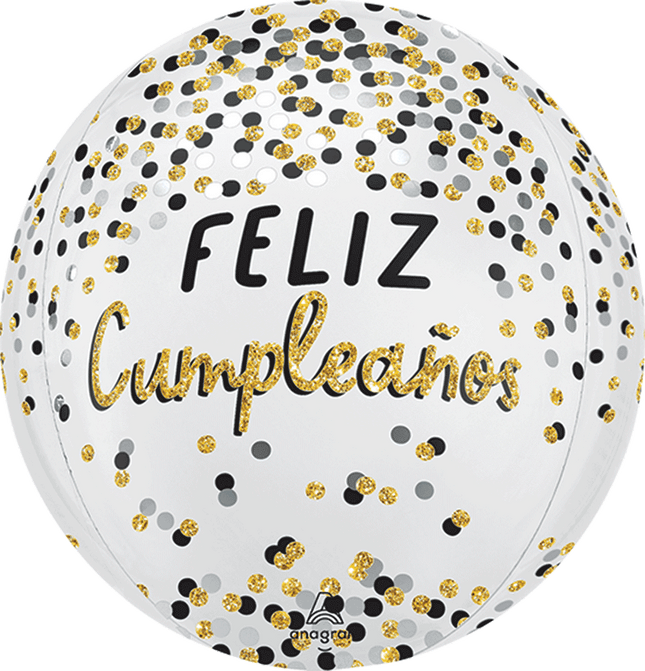 Orbz Black Silver Gold Happy Birthday