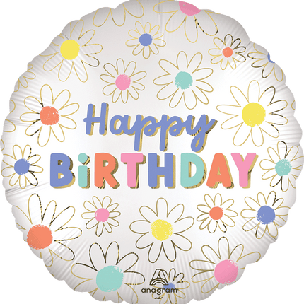 17" Daisies Happy Birthday