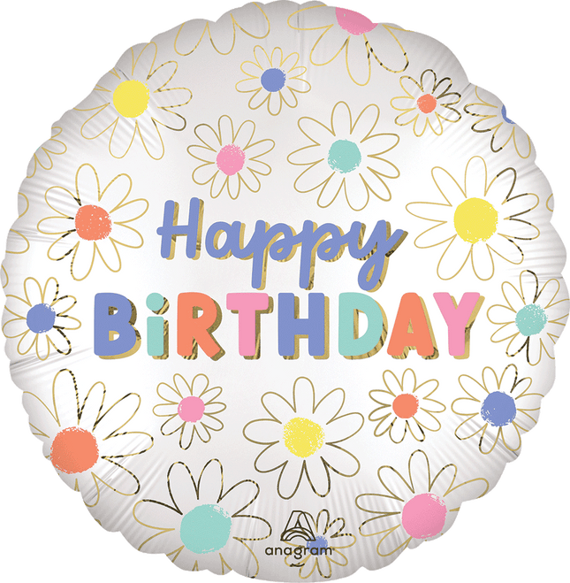 17" Daisies Happy Birthday